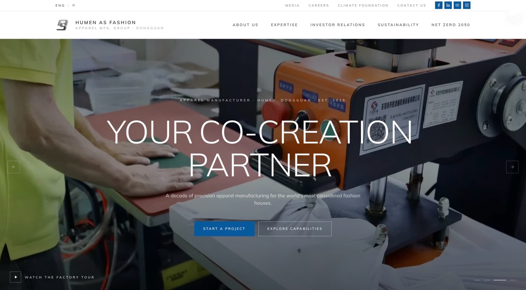 Humen as a Factory website design